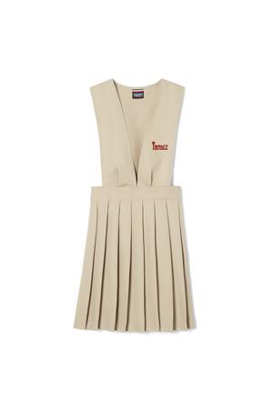 Girls V-Neck Pleated Jumper - French Toast