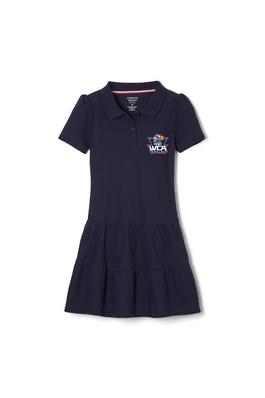 Short Sleeve Ruffle Piqué Polo Dress