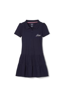 Short Sleeve Ruffle Piqué Polo Dress