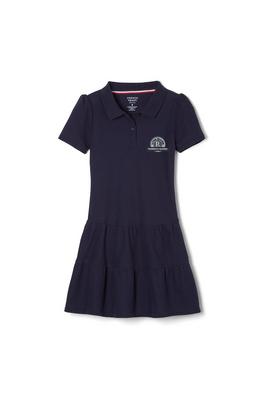Short Sleeve Ruffle Piqué Polo Dress