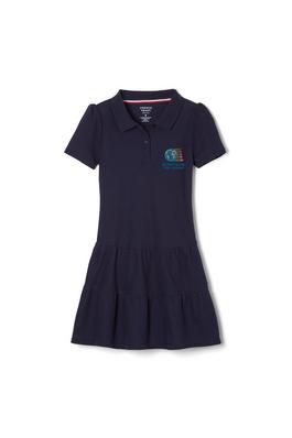 Short Sleeve Ruffle Piqué Polo Dress