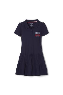 Short Sleeve Ruffle Piqué Polo Dress