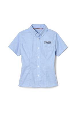 Amplience Product Image with Product code 1378,name  Short Sleeve Oxford Blouse with Princess Seams - FINAL SALE  