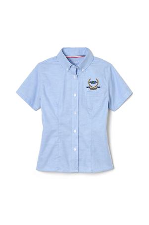 Amplience Product Image with Product code 1378,name  Short Sleeve Oxford Blouse with Princess Seams - FINAL SALE  