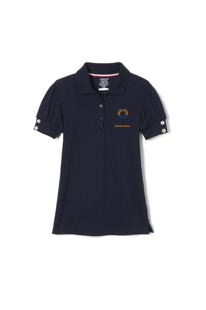 Amplience Product Image with Product code 1452,name  Short Sleeve Jersey Polo with Rhinestone Buttons - FINAL SALE  