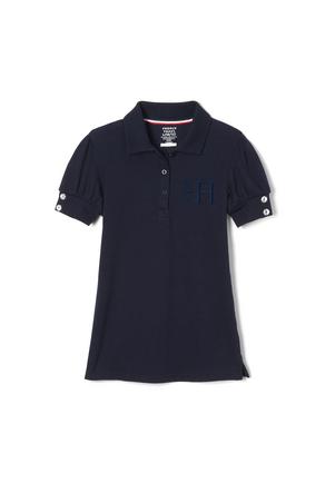 Amplience Product Image with Product code 1452,name  Short Sleeve Jersey Polo with Rhinestone Buttons - FINAL SALE  