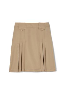 Above The Knee Front Pleated Skirt with Tabs