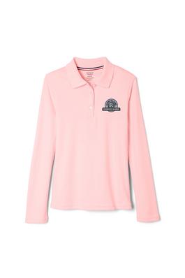 Long Sleeve Fitted Interlock Polo with Picot Collar (Feminine Fit)