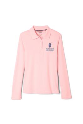 Long Sleeve Fitted Interlock Polo with Picot Collar (Feminine Fit)
