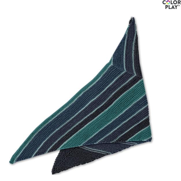 Caron X Pantone Asymmetrical Knit Shawl Free Pattern