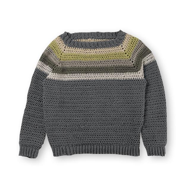 Caron X Pantone Crochet Colorwork Raglan Sweater Xs S